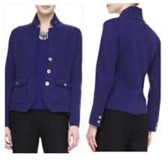 Eileen Fisher Felted Merino Double Knit Jacket in Ultramarine - Size Medium - Picture 1 of 8
